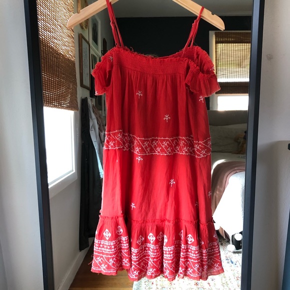 NWT Free People Red Slip Dress - Picture 6 of 6